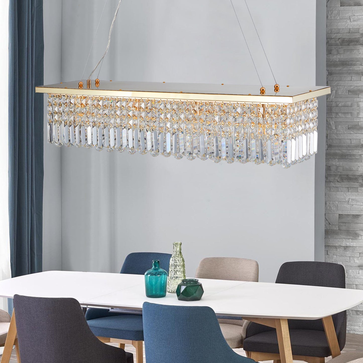 Elegant Gold Crystal Chandelier for Dining Room
