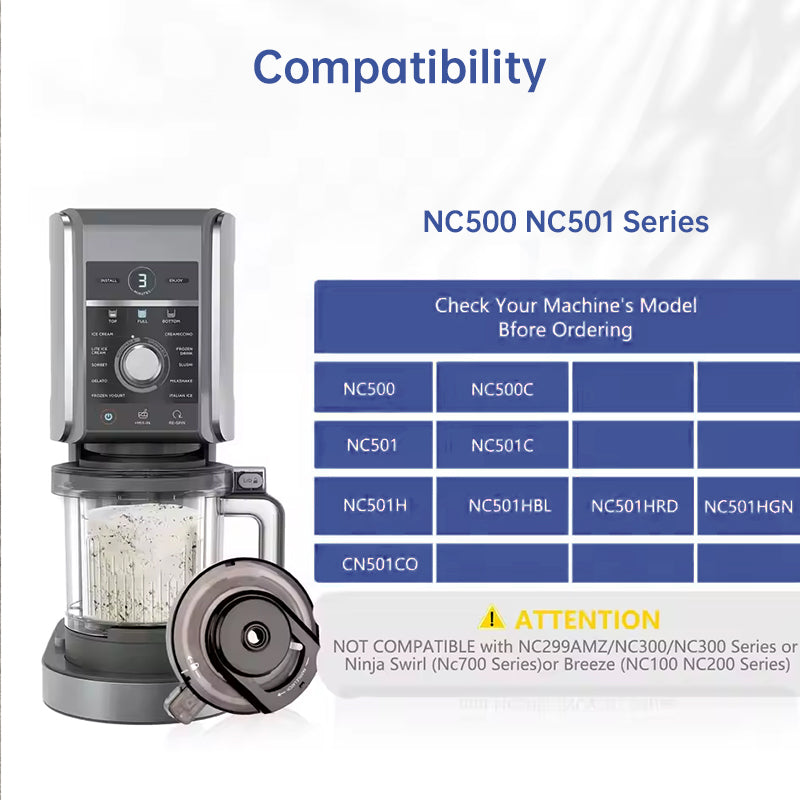 Outer bowl lid for Ninja NC501 NC500 ice cream maker, compatible with NC500 series. - Korvel