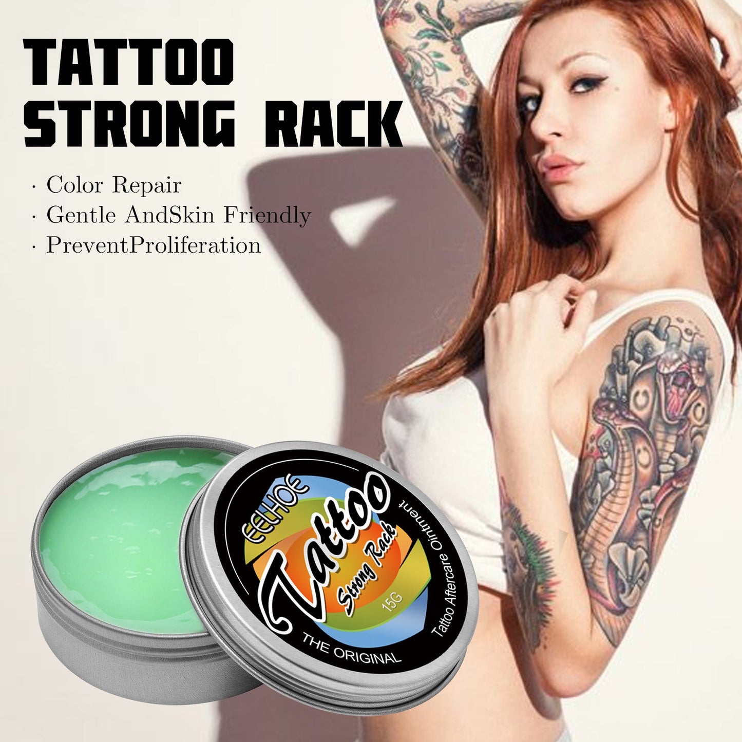 Tattoo Repair Cream, Tattoo Color Fixing Gentle Clean Moisturizing Skin Fade Tattoo Repair Cream - Korvel