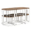 TOPMAX Modern 7-Piece Dining Table Set with Faux Marble Compact 55Inch Kitchen Table Set for 6  White+Cherry - Korvel