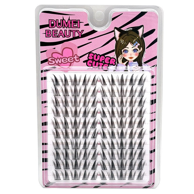Large-capacity self-grafting eyelashes cartoon pure desire simulation natural single cluster butterfly girl 10 rows of sunflower - Korvel