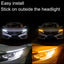 60cm New Slim Amber Sequential Flexible LED DRL For Headlight Strip Daytime Running Light With Yellow Turn Signal Lamp 12V - Korvel