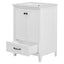 24" Bathroom Vanity with Sink, Bathroom Vanity Cabinet with One Drawer and Doors, Solid Wood and MDF, White - Korvel