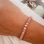 Pulsera de Estiramiento de Rodonita Rosa Natural y Oro de 14k