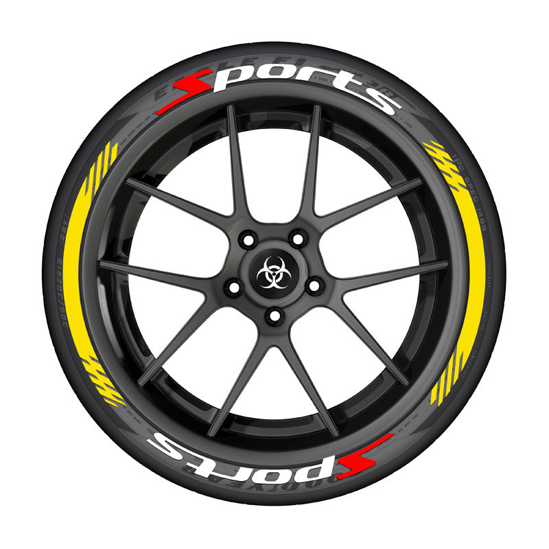 SPORTS series car tire letter sticker DIY sticker personalized modification sticker 3D three-dimensional all-in-ode tire sticker - Korvel