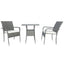3 Piece Patio Wicker Conversation Set Grey Wicker + white Cushion - Korvel