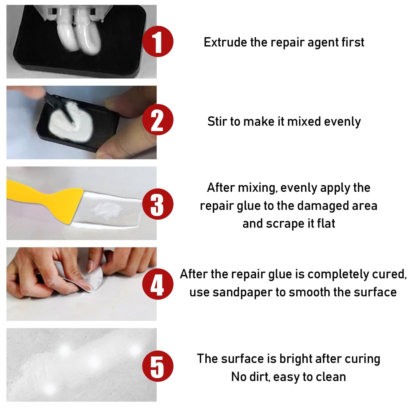 EELHOE Tile Repair Paste Tile Repair AB Glue Set Crack Repair Agent Ceramic Adhesive - Korvel