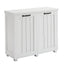 Armoire à déchets inclinable à deux compartiments - Blanc