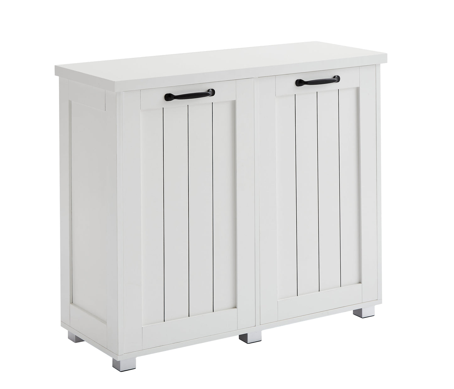 Armoire à déchets inclinable à deux compartiments - Blanc
