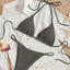 Hanging neck tie bikini multi-color three-point swimsuit hot spring swimsuit - Korvel