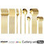 Cutlery Set Stainless Steel Knife Fork Set 24-Piece Tableware Set Golden Steak Knife Fork Spoon 6-Person Set - Korvel