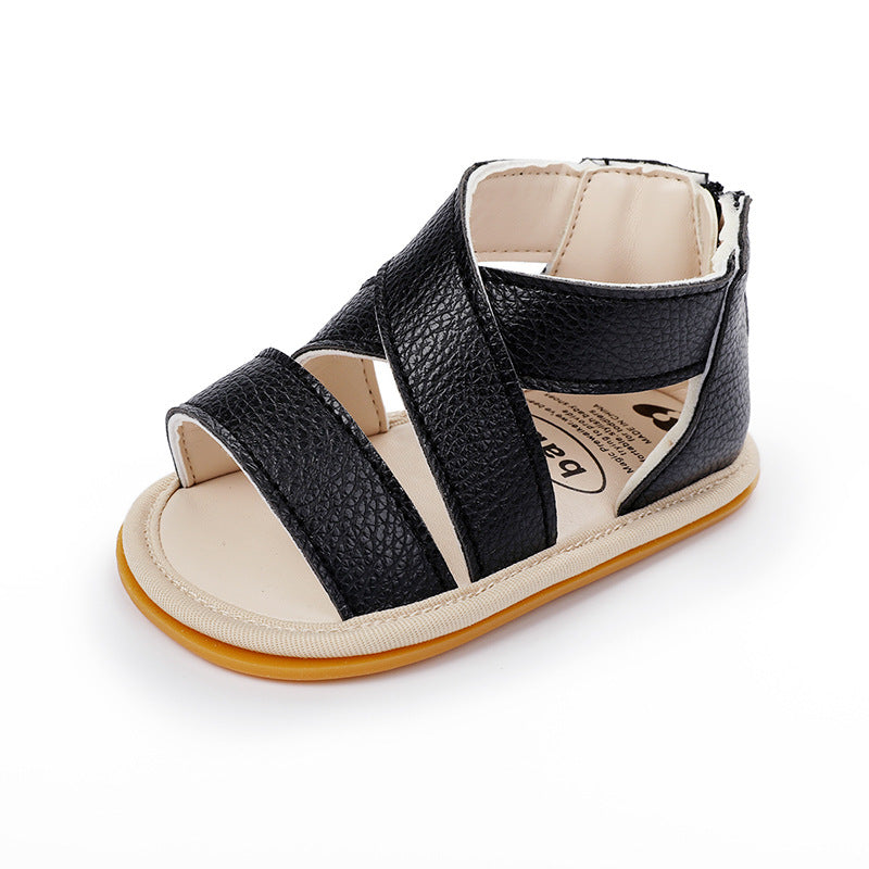 Baby Boy Summer Sandals Rubber Sole Breathable Toddler Shoes 0-3-6-9-12 Months Shoes - Korvel