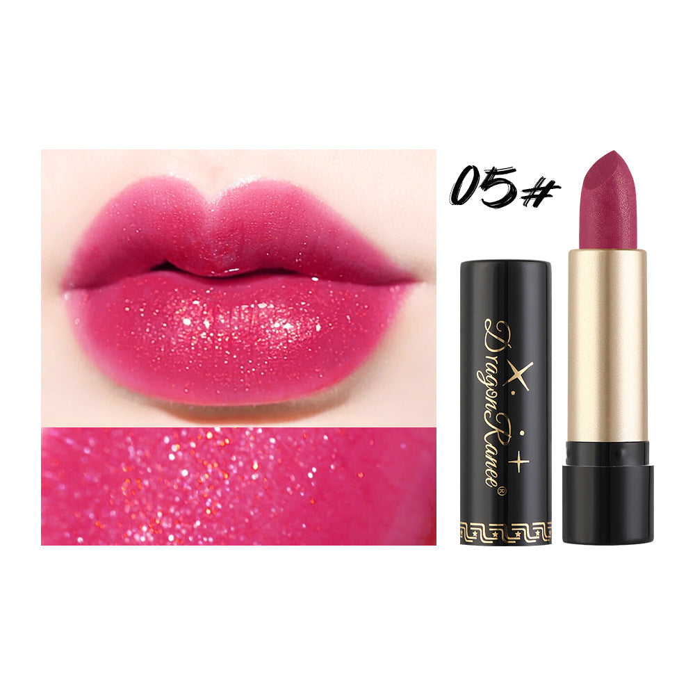 Gilt Pearlescent Dragon Fruit Peach Pink Lipstick Slightly Flashing Lipstick Moisturizing And Shining With Fine Flashing Bean Paste Mermaid - Korvel