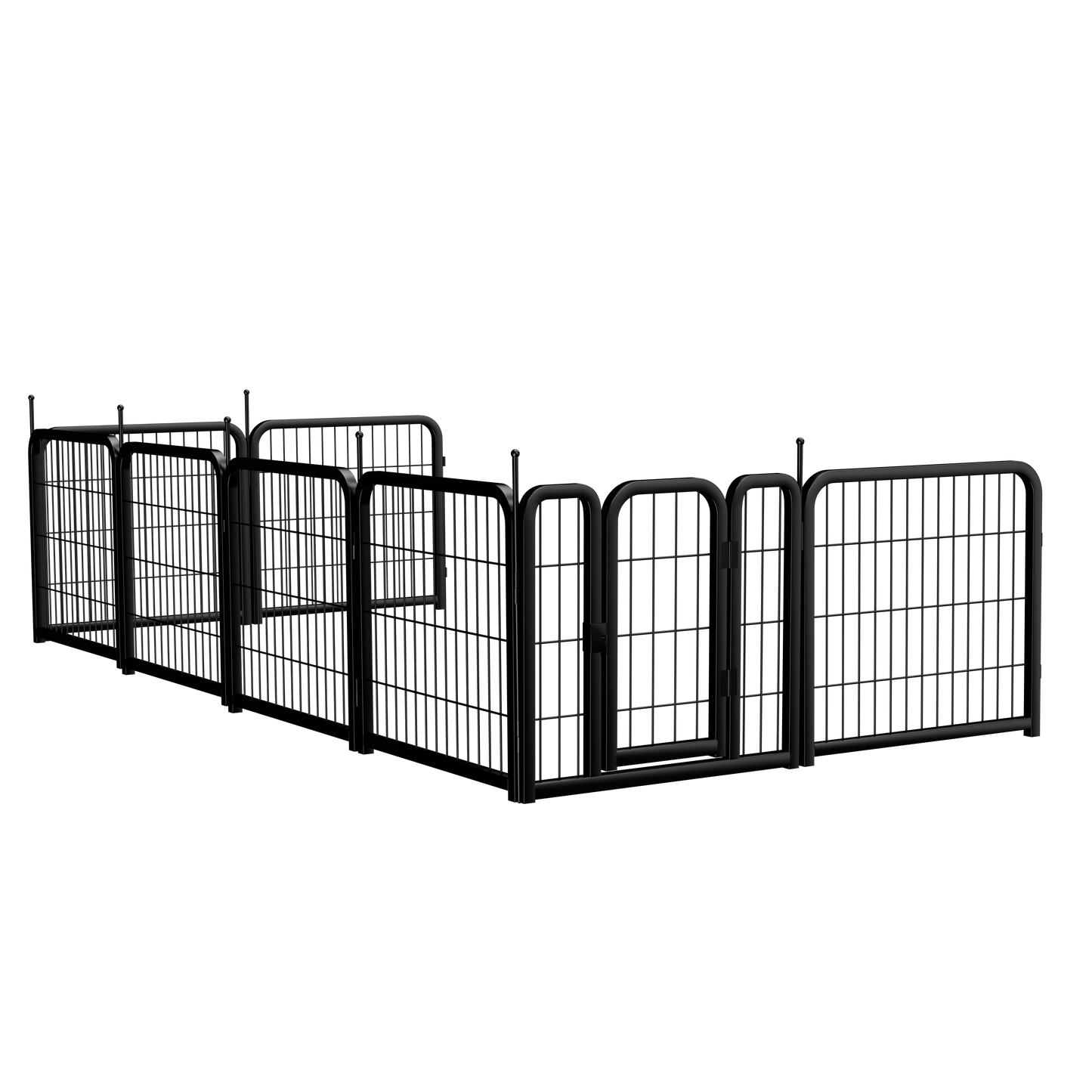 8-panel dog fence, 24 inch small dog pet fence, portable indoor pet game fence. Black, 22.2 inches wide x 23.6 inches high. - Korvel
