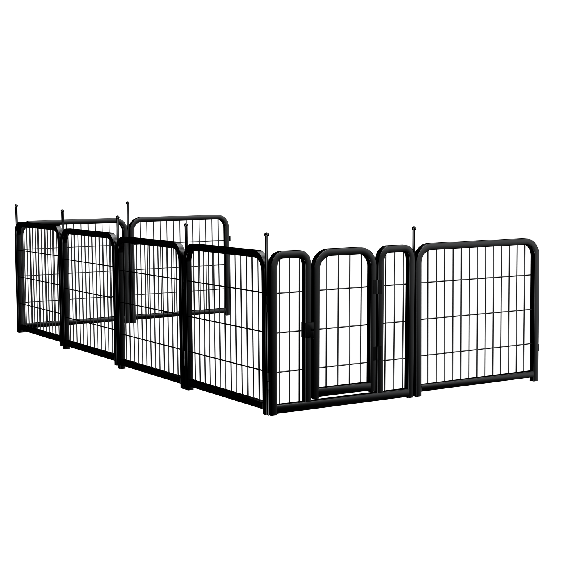 8-panel dog fence, 24 inch small dog pet fence, portable indoor pet game fence. Black, 22.2 inches wide x 23.6 inches high. - Korvel