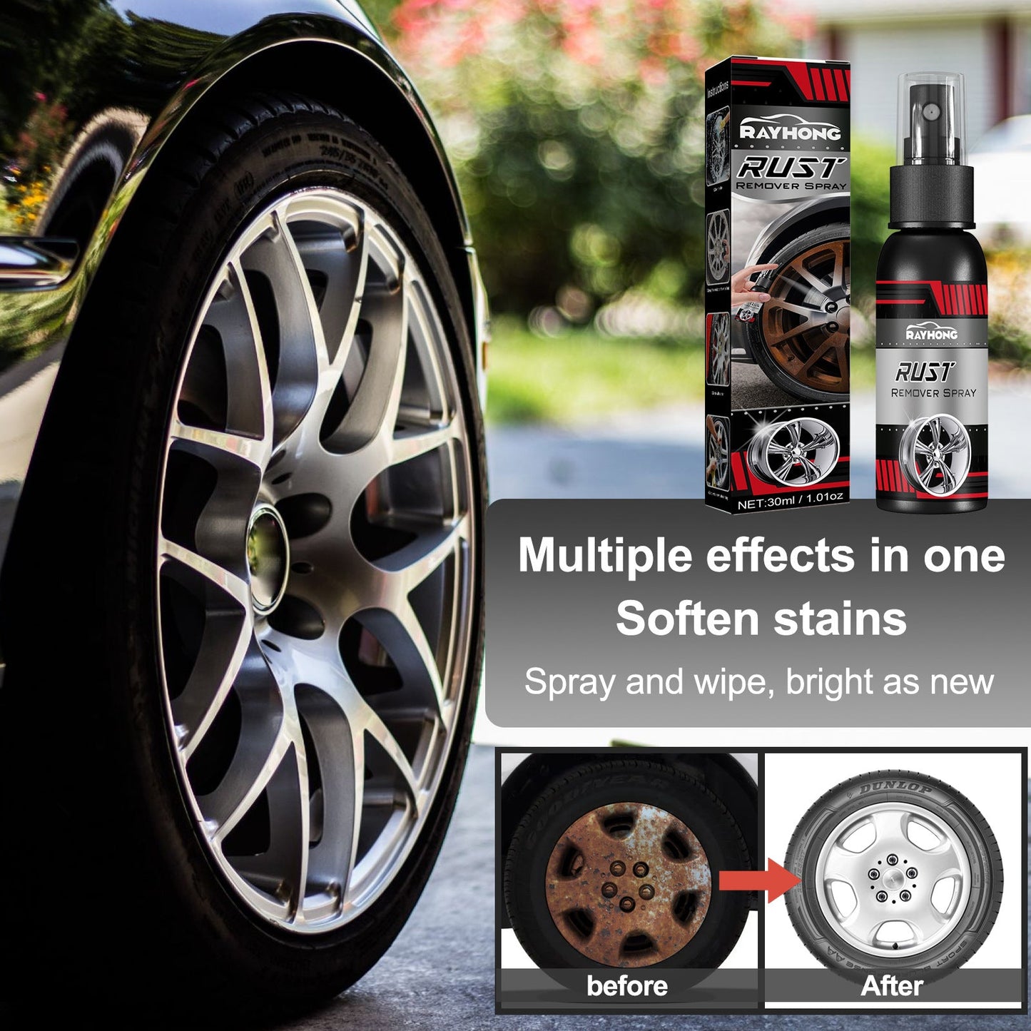Auto Wheel Rust Remover Auto Paint Rust Remover Brightener Rust Remover Conversion Agent - Korvel