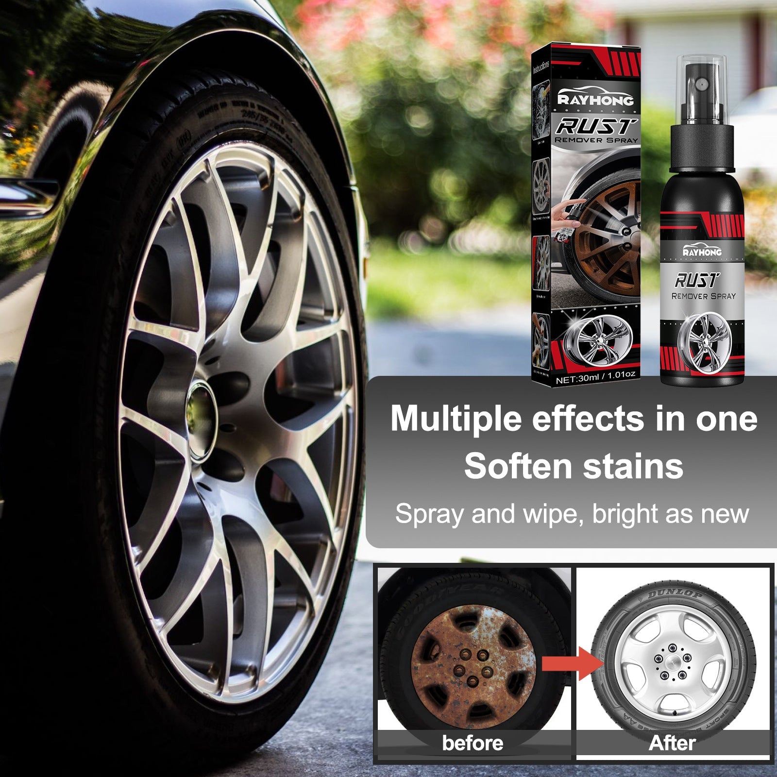 Auto Wheel Rust Remover Auto Paint Rust Remover Brightener Rust Remover Conversion Agent - Korvel