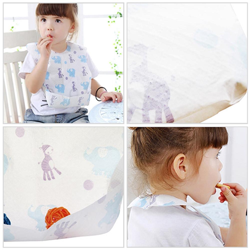 30pcs/lot Waterproof Non-Woven Fabric Disposable Baby Toddler Bibs Feeding Saliva Apron Paper Bibs - Korvel