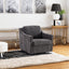 Fauteuil pivotant large avec coussin doux - Fauteuil moderne gris