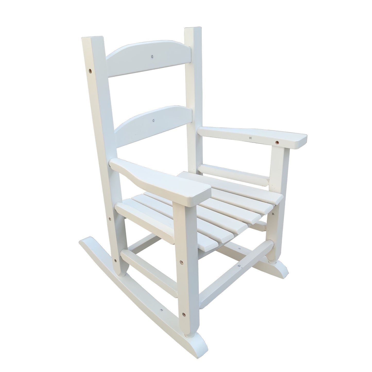 Children's rocking white chair- Indoor or Outdoor -Suitable for kids-Durable-populus wood - Korvel