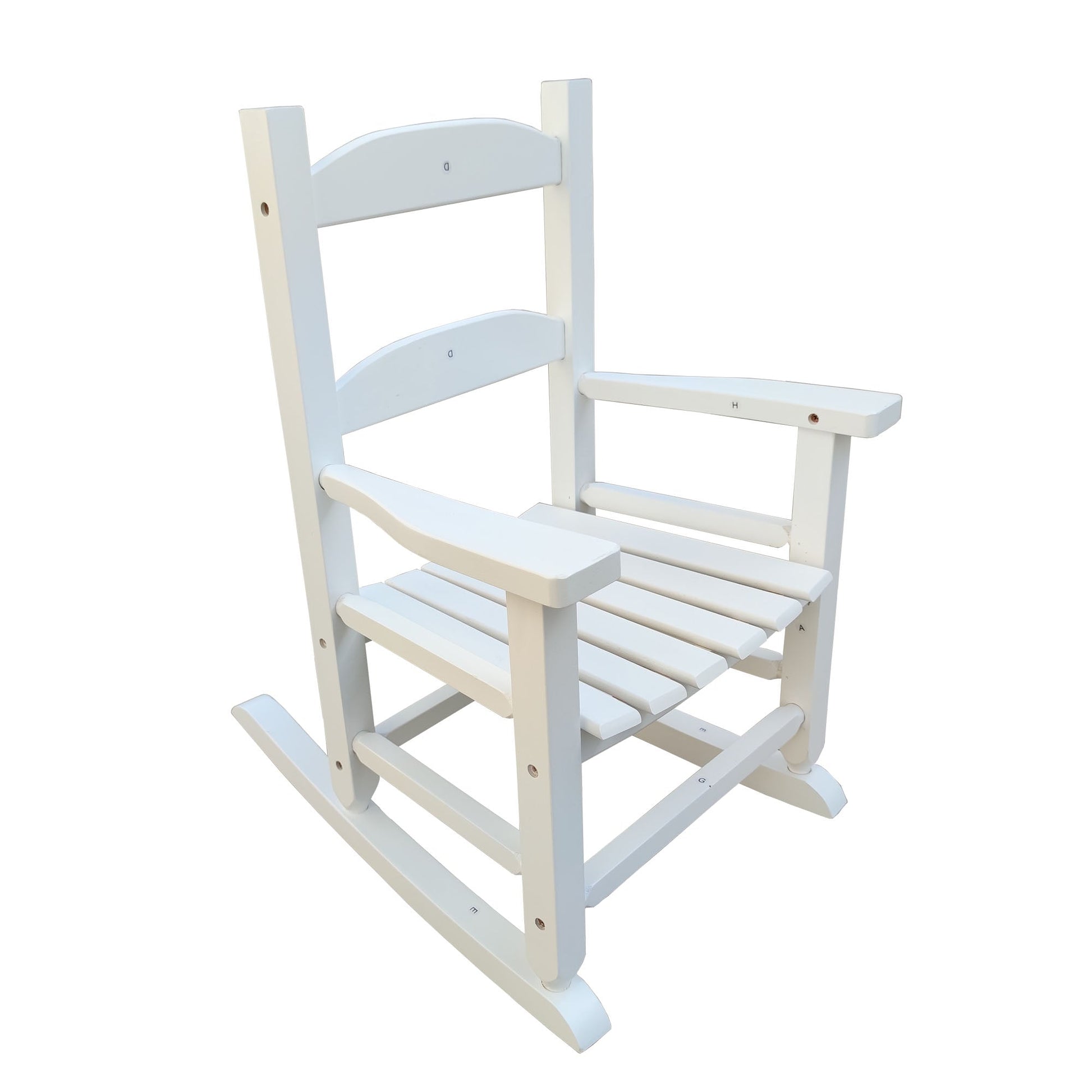 Children's rocking white chair- Indoor or Outdoor -Suitable for kids-Durable-populus wood - Korvel