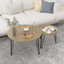 27.56'' Round Nesting Coffee Table Set of 2, Circular Nesting End Table Set  Sturdy Metal Base for Living Room, bedroom, Brown - Korvel
