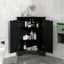 Black Triangle Bathroom Storage Cabinet with Adjustable Shelves