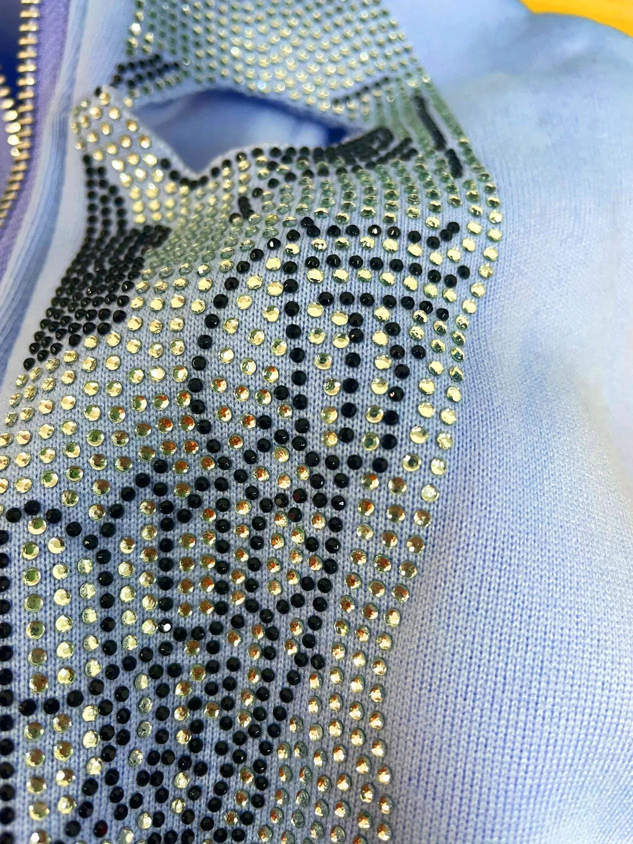 Skeleton Rhinestone Full Zip Hoodie for Women