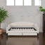 Full Size Upholstered Tufted Daybed with Two Drawers, Beige - Korvel
