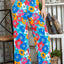 Personalized floral print high waisted straight leg pants for women - Korvel