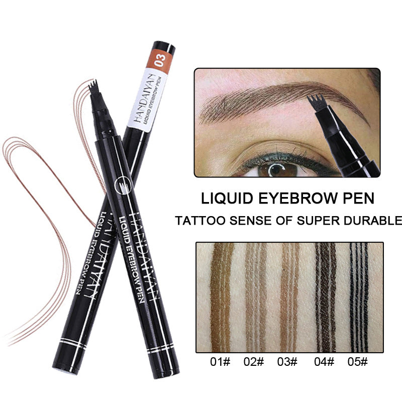 Four Head Eyebrow Pencil Liquid Eyebrow Pencil Very Fine Micro Carving Eyebrow Pencil Waterproof And Durable - Korvel