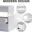 LED bedside table, bedroom, three drawers, dressing table, acrylic board, bedside furniture (white) - Korvel