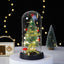 Christmas Gift LED Light Illumination Decorative Ornament Mini Christmas Tree Deer Glass Cover - Korvel