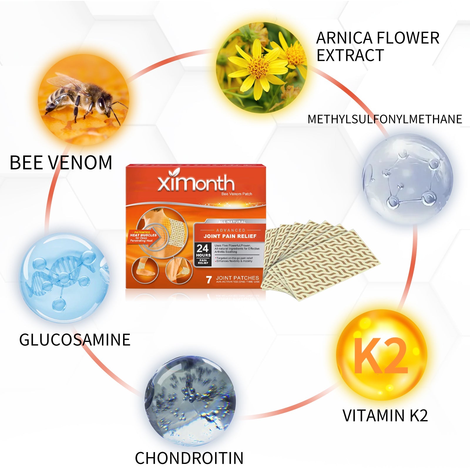Bee Venom Patch, Relieve Hand-Foot Flexure Joint Shoulder Neck Lumbar Knee Soreness Care Body Patch - Korvel