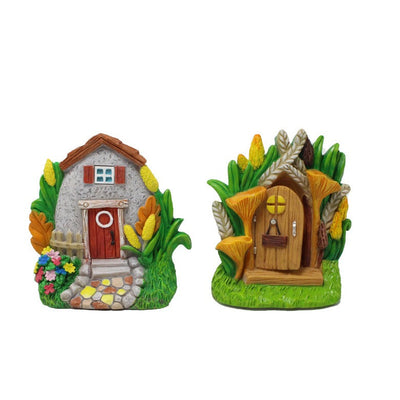 Juego de Puerta y Ventana de Cuento de Hadas de Resina Creativa para Jardines
