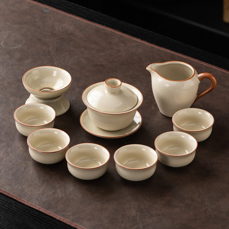 Juego de té Kung Fu chino Ru Kiln - Colección de cerámica elegante