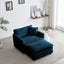 Ottoman modern style chair, living room club chair Chenille cushioned armchair, bedroom reading chair, blue - Korvel