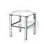 Glass two layer tea table, small round table, bedroom corner table, living room black side table - Korvel