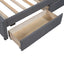 Linen Upholstered Platform Bed With Headboard and Two Drawers Full - Korvel