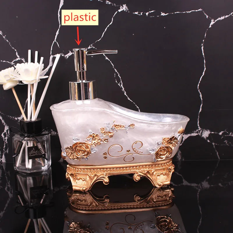 European Liquid Soap Bottle Resin Bathtub Shape Bathroom Sanitizer Bottles Shampoo Shower Gel Wristband Dispenser Accessories - Korvel