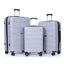 Hardshell Suitcase Spinner Wheels PP Luggage Sets Lightweight Suitcase with TSA Lock,3-Piece Set (20/24/28) ,Silver - Korvel