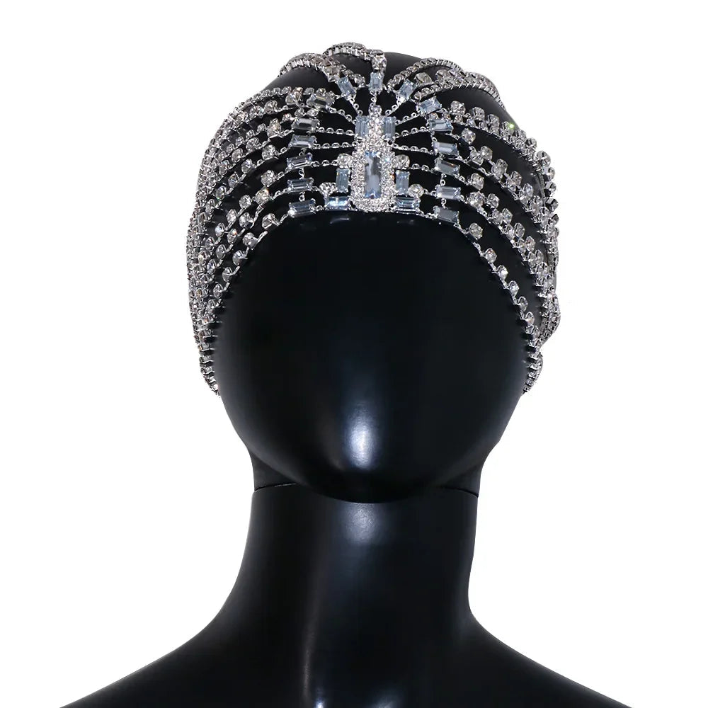Rhinestone Bridal Headband Hat Forehead Hair Accessories Fashion Jewelry Wedding Crystal Head Chain Women Headpiece Gifts - Korvel