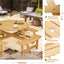 Outdoor picnic table for 8 people, circular picnic table for 8 people, with 4 embedded bench tables and bench sets - Korvel