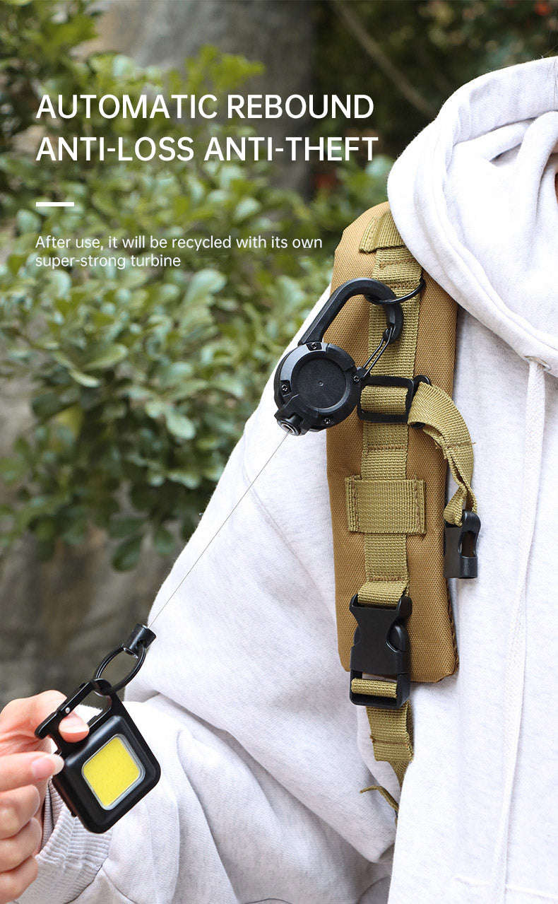 New Outdoor Automatic Retractable Wire Rope Luya Anti-theft Tactical Keychain Telescopic Keychain Retractable Hook Tool - Korvel