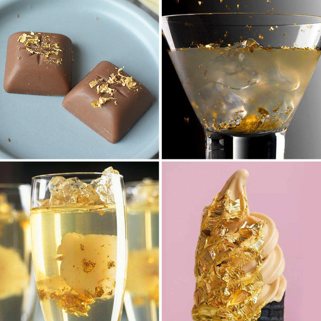 Gold Foil Pastry Decorations for Elegant Baking