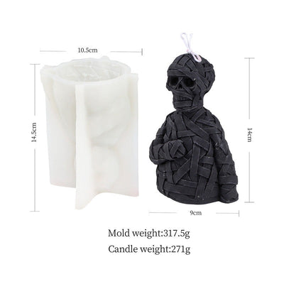 Gauze Zombie Skull Halloween Silicone Candle Mold Aromatherapy Plaster Holiday Atmosphere Decoration - Korvel