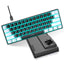 Mechanical keyboard 61 key short style small keyboard for office typing, black and white dual splicing ice blue backlit blue axis gaming keyboard - Korvel