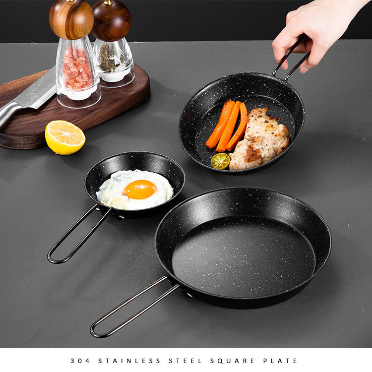 Stainless steel folding handle frying pan outdoor non stick folding fry pan frying pan - Korvel