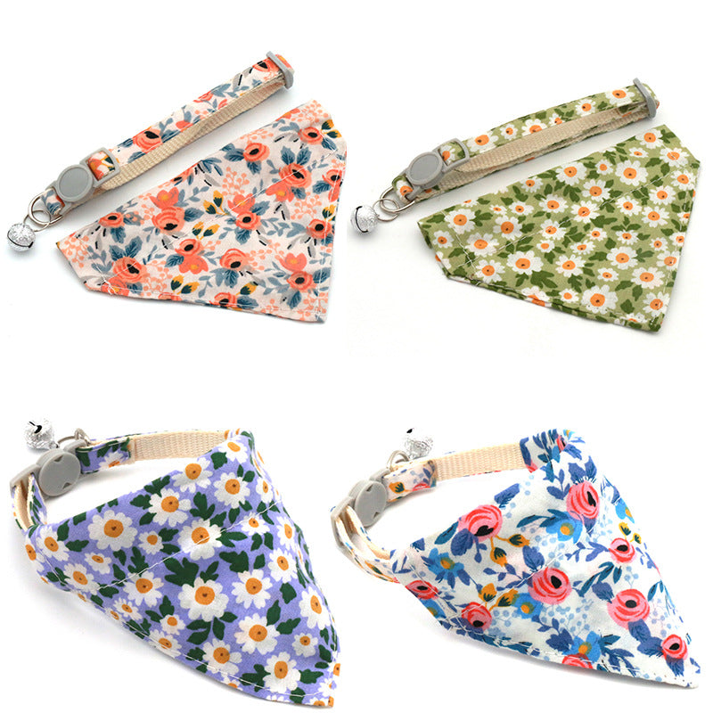 Bufanda Triangular Floral Margarita para Mascotas