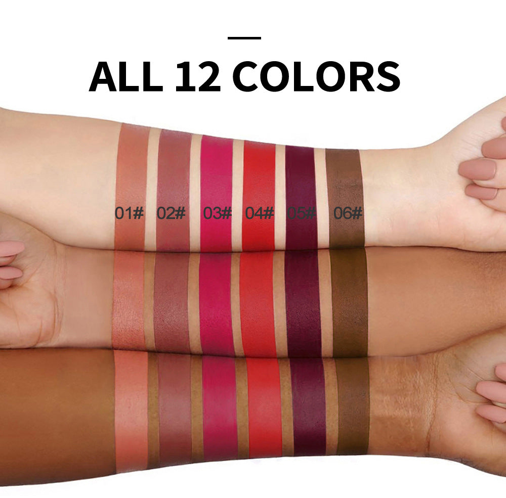 HANDAIYAN Popular Matte Matte Velvet 12 Colors Lip Gloss Liquid Lipstick Lip Glaze - Korvel